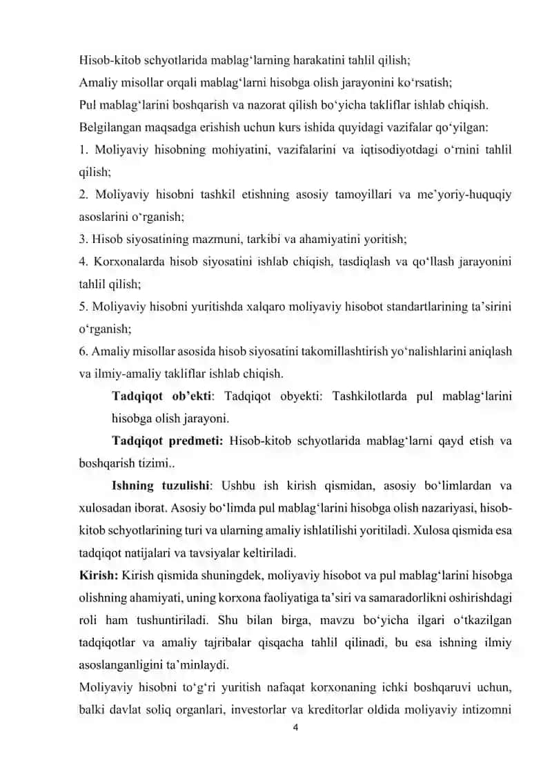 Hisob-kitob schyotidagi pul mablagʻlarini hisobga olish 4