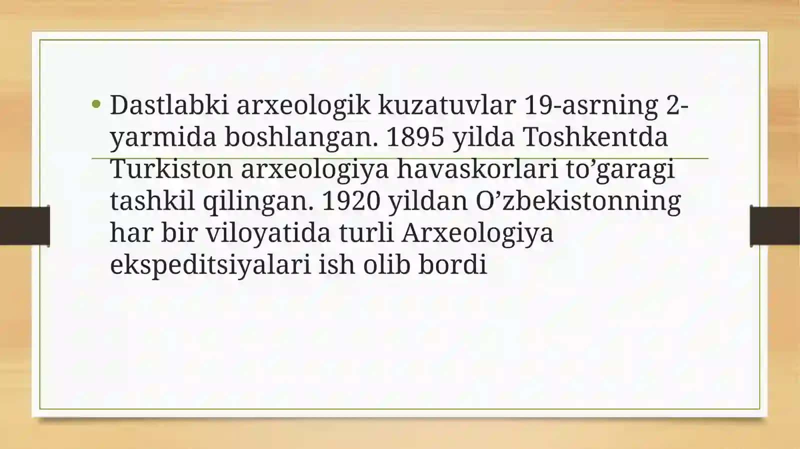 Mustaqillik davrida Oʻzbekistonda olib borilgan arxealogik tadqiqot ishlari 4