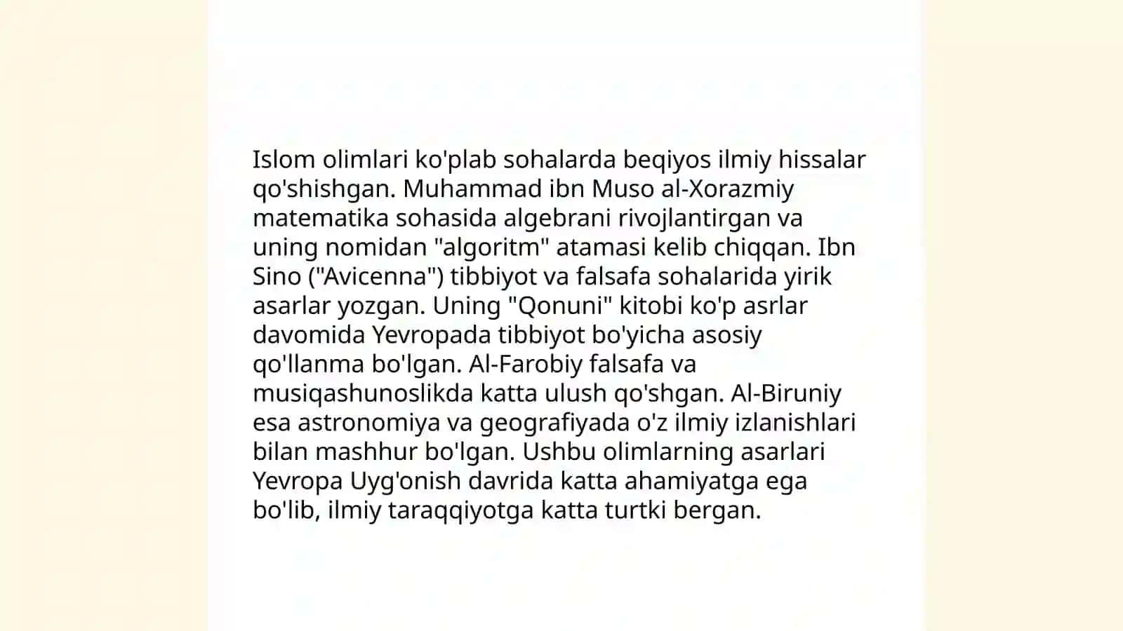 Oʻrta asrlarda markaziy osiyoda diniy falsafiy va tabiy ilmiy qarashlar rivoji 4