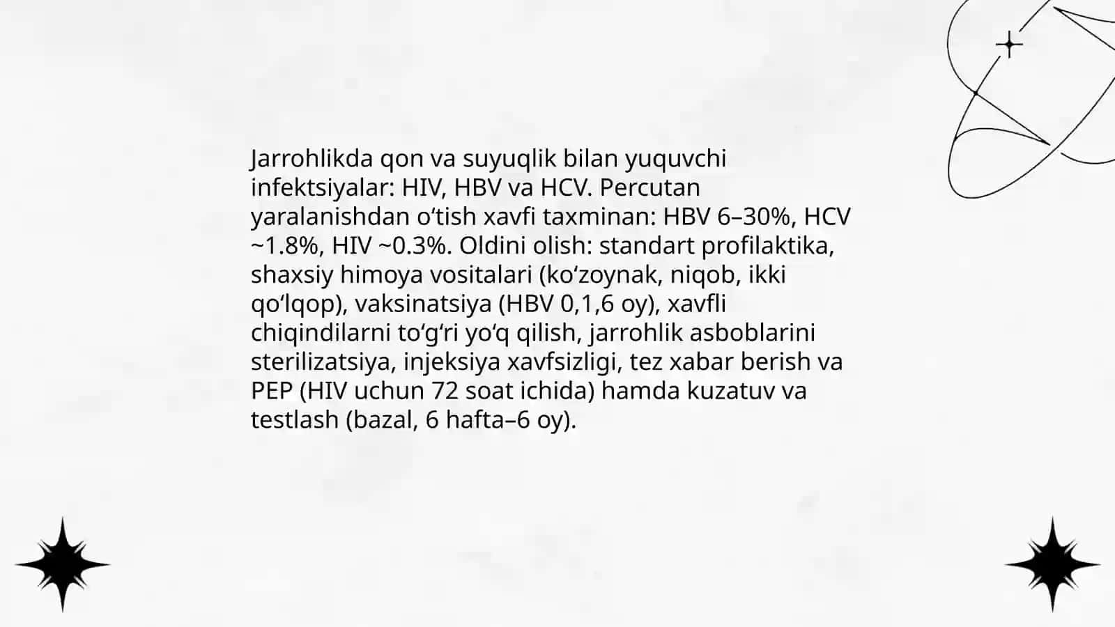 Jarrohlikdagi xavf-xatarlar va ularni boshqarish 4