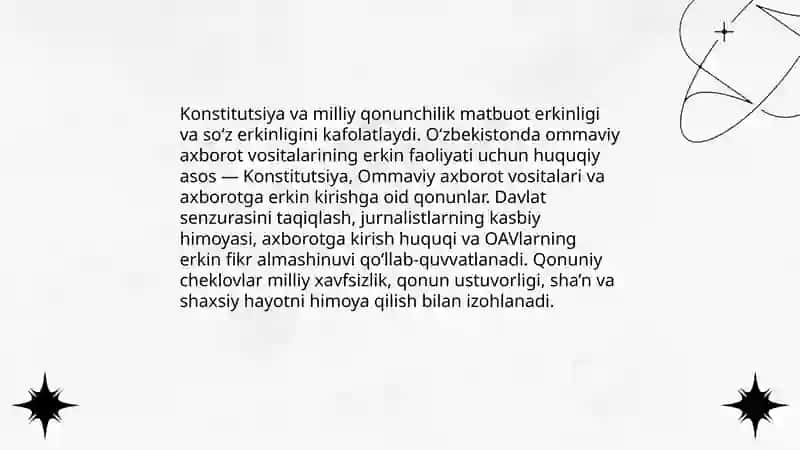 O‘zbekiston Respublikasida Ommaviy Axbarot Vositalarining Faoliyati 4