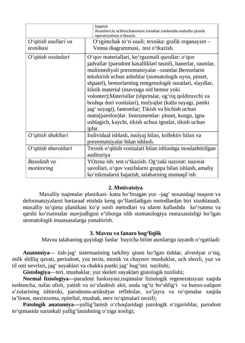 MAHALLIY TO‘QIMALAR BILAN PLASTIKA QILISH: LIMBERG UCHRASHUVCHI UCHBURCHAKLI LAXTAKLAR. KURSATMALAR. TURLARI VA O‘TKAZISH PRINSIPLARI 4