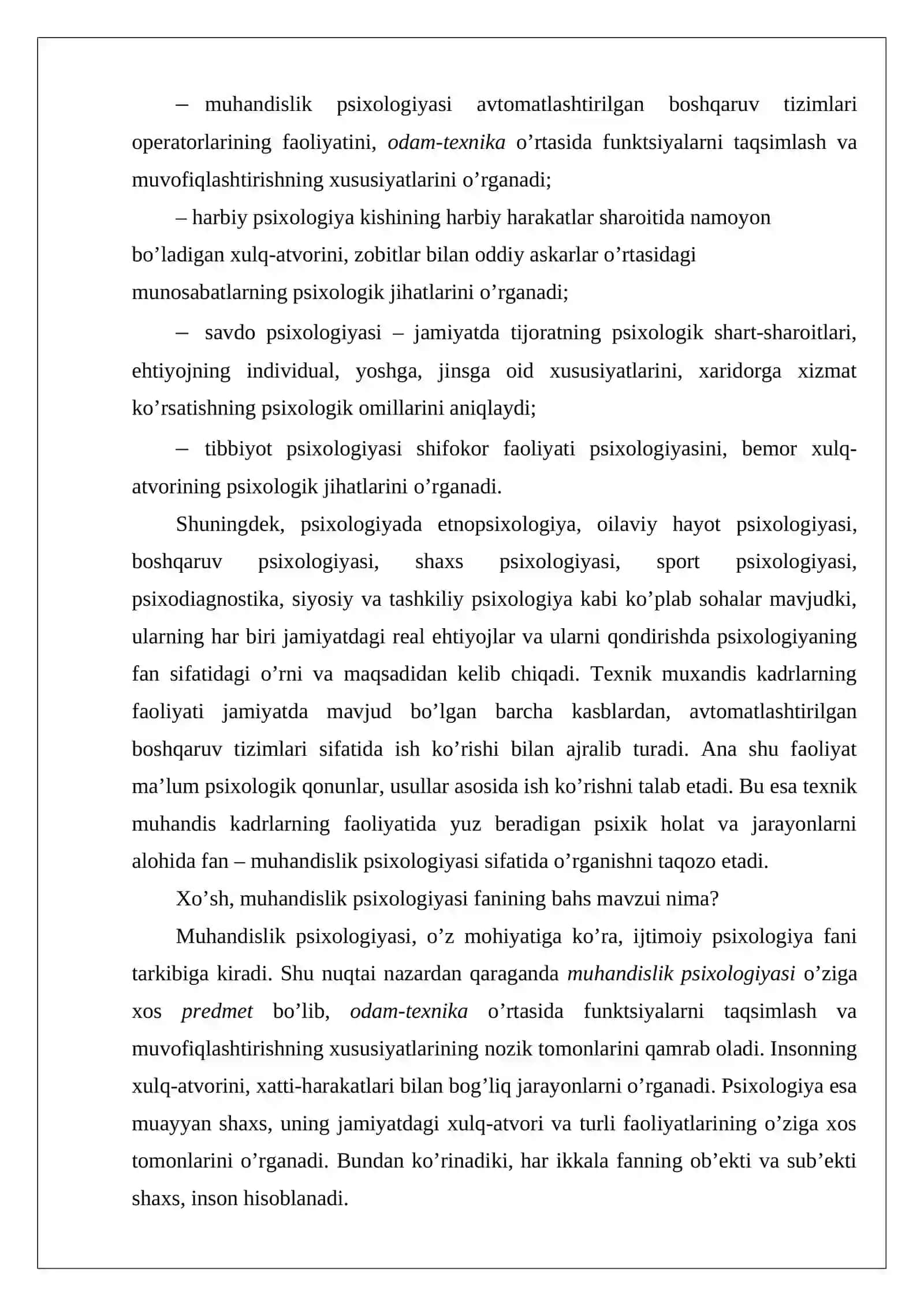 Muhаndistlik psiхоlоgiyasining tаmоiyllаri vа mеtоdоlоgik аsоslаri 4
