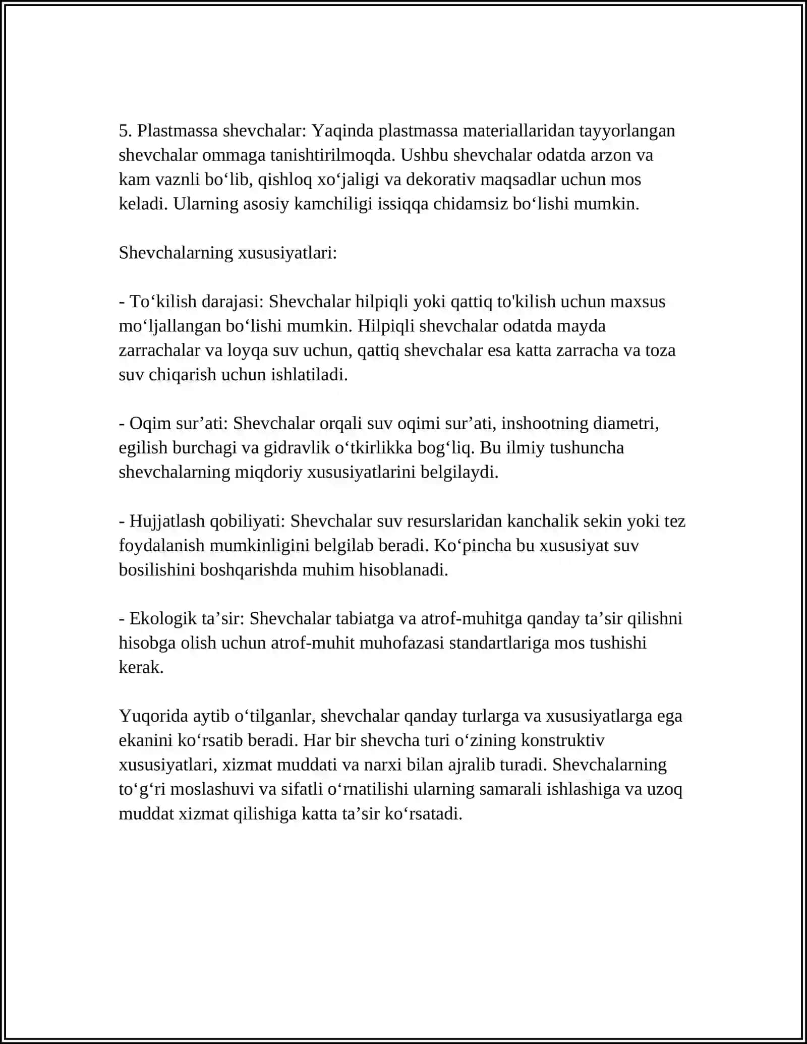 SHEVCHALAR TURLARI VA ULARNING XUSUSIYATLARI 4