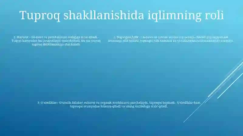Tuproq Hosil BoʻLishda Iqlimning OʻRni 4