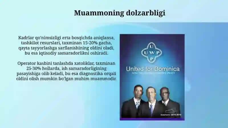 Malakali kadrlarni diagnostik qlsh operatorlik kasbin tanlash reorientatsya psixologk sifatda 4