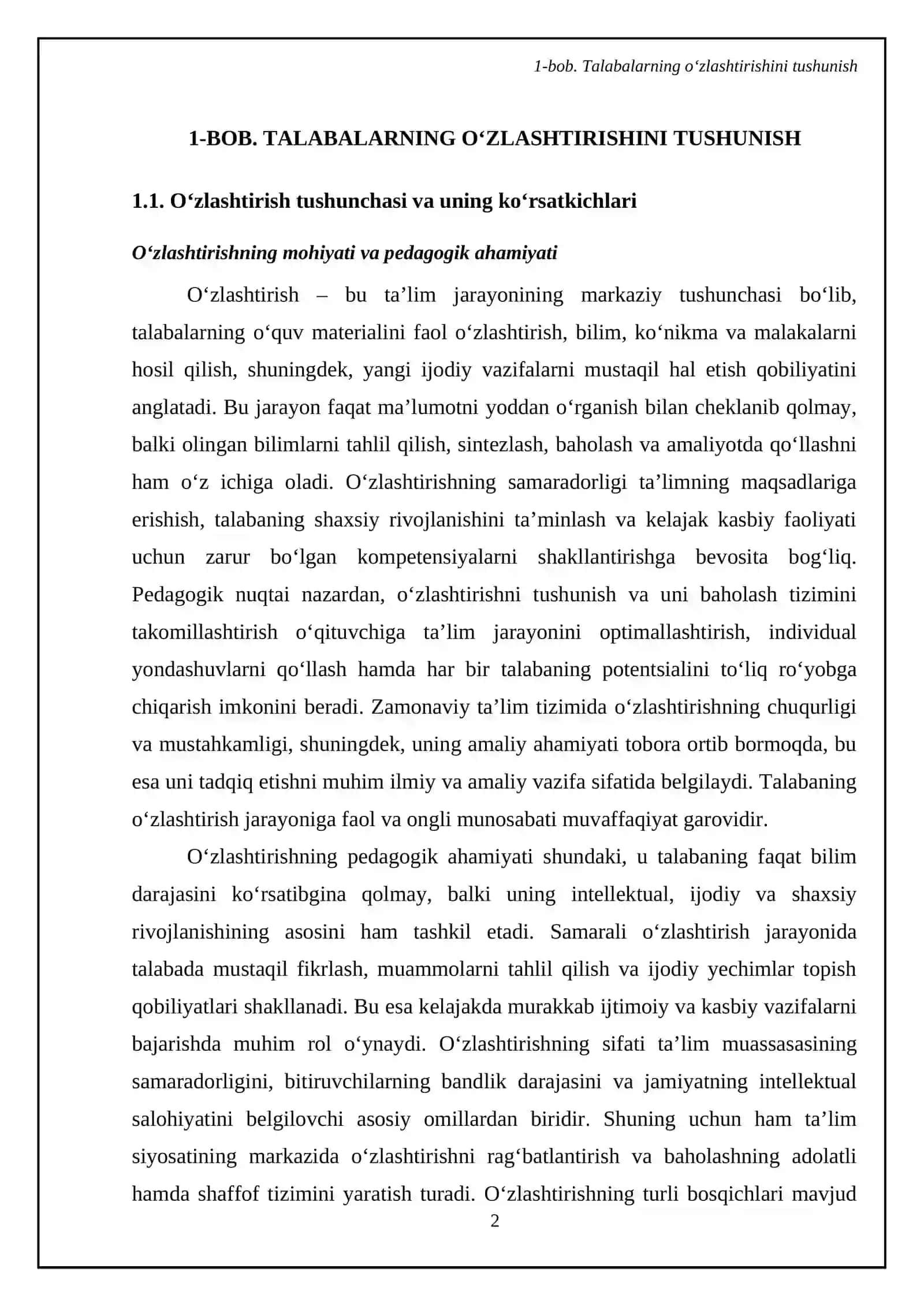 Talabalarning oʻzlashtirishi. Baxolash qaydnomasi tizimi 4
