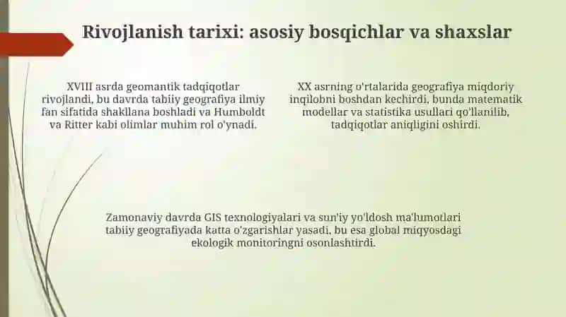 Tabiiy geografik tadqiqotlar va ularning rivojlanish tarixi 4