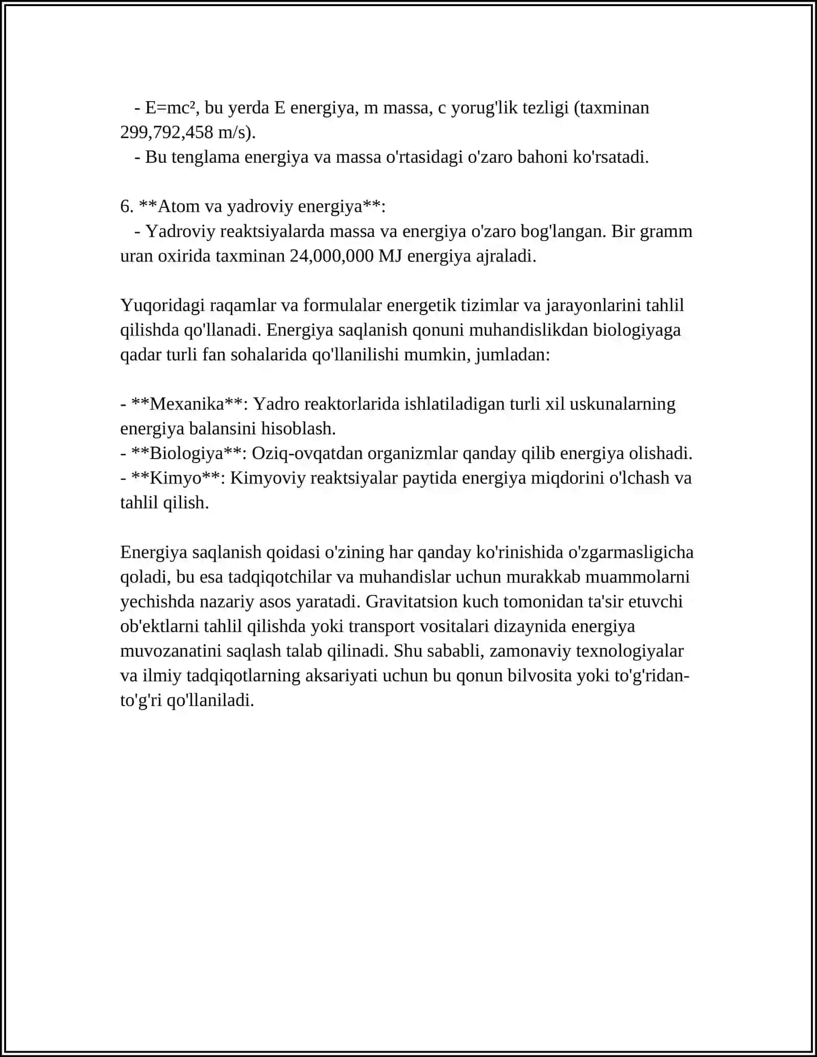 Energiya saqlanish qonuni 4