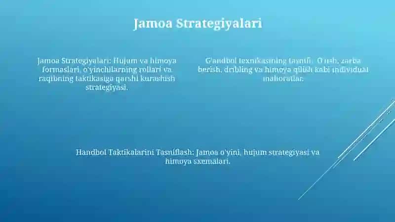 Gandbol o‘yini texnikasi va taktikasining tasnifi 4