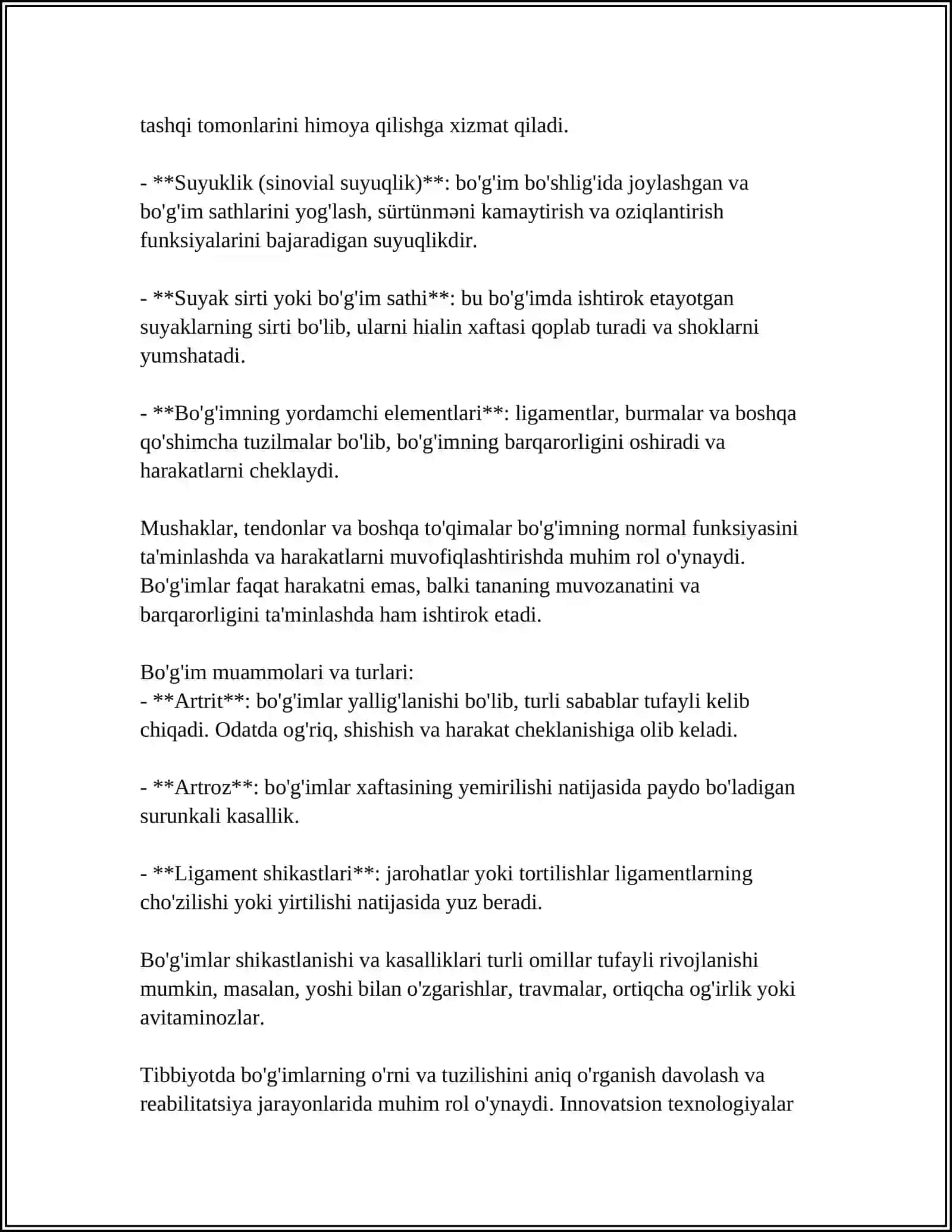 BOĢIMLAR HAQIDA TUSHUNCHA SUYAKLARNING ÒZARO BIRLASHUVI BOĢIMLARNING YALLIĢLANISHI VA SABABLARI 4