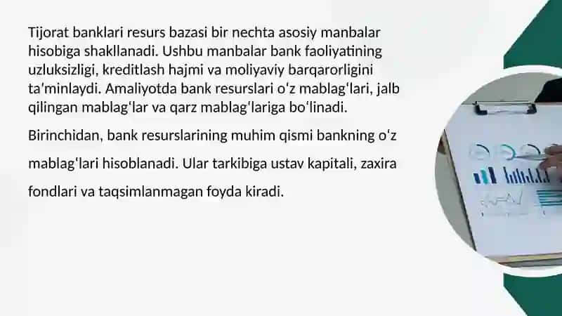 Tijorat banklari resurs bazasi, manbalari va mustahkamlash yo'llari 4