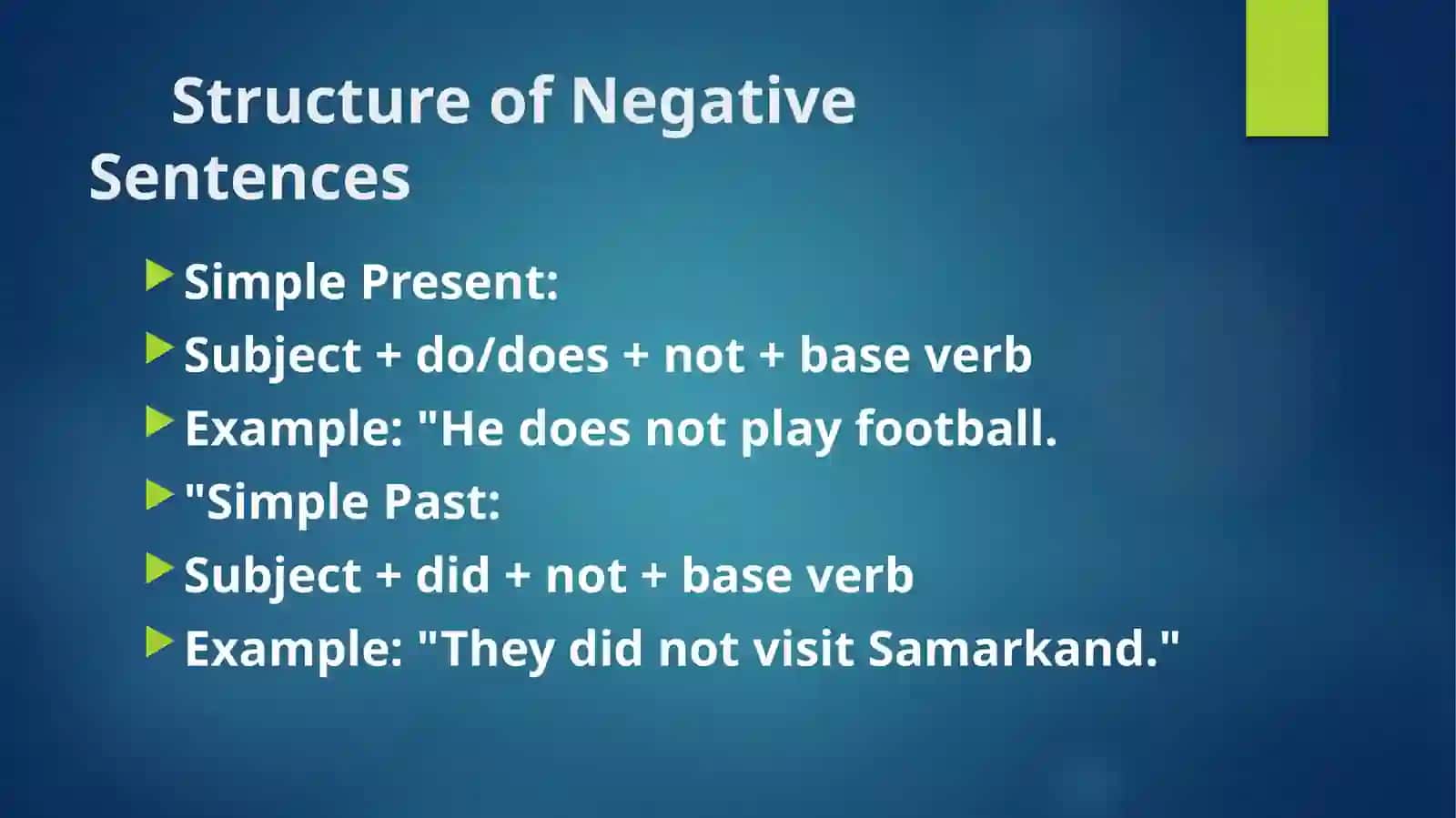 Translation of Affirmative and Negative Sentences 4