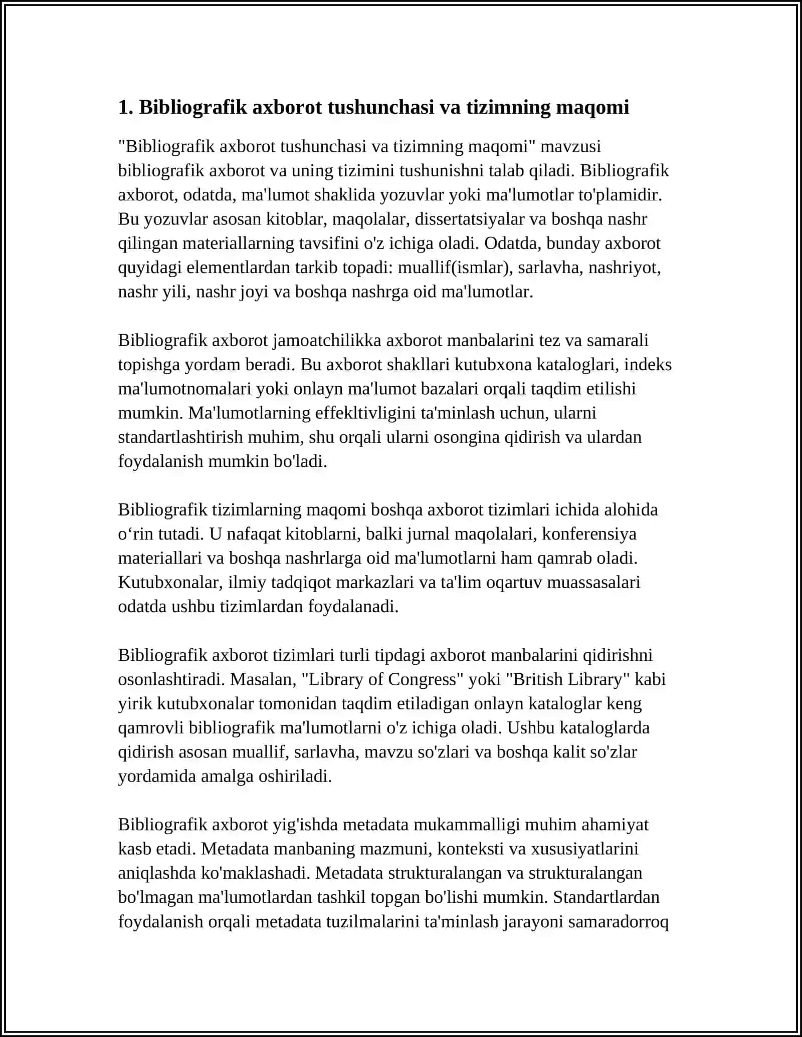 Bibliografik Axborotning Maqomi 4