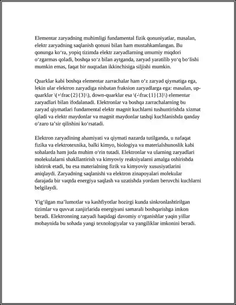 Elektronning zaryadi 4