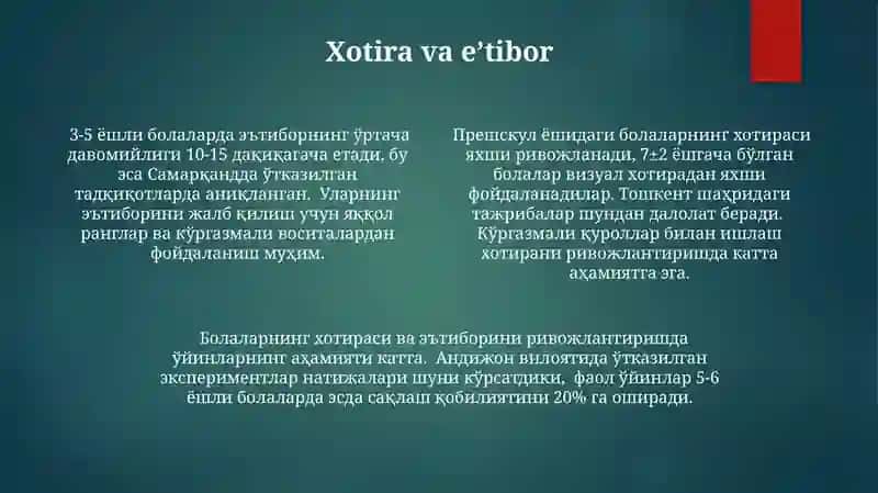Maktabgacha yoshidagi bolalar bilish jarayonlarining rivojlanishi 4