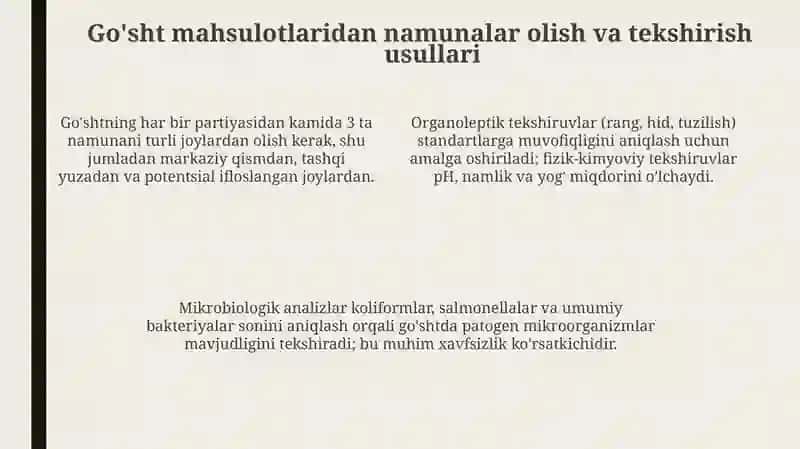 Go'sht mahsulotlarining gigienik ekspertizasi 4