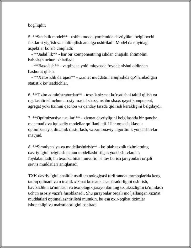 TXK DAVRIYLIGINI ANALITIK USULI 4