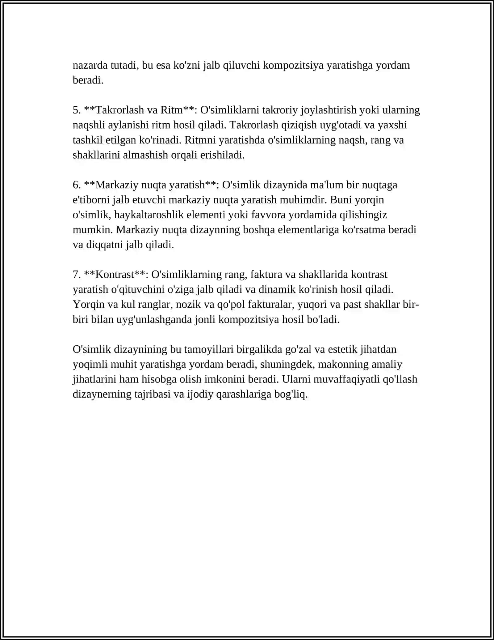 O'simlik dizaynining asosiy tamoyillari 4