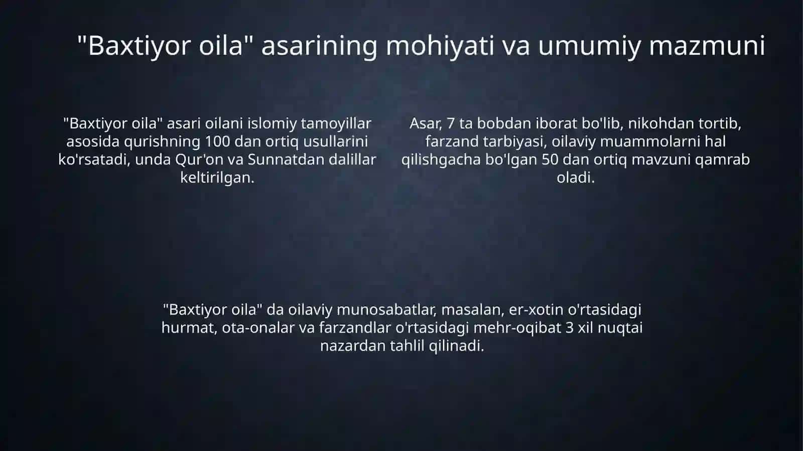 Shayx Muhammad Sodiq Muhammad Yusufning "Baxtiyoro oila" asari 4