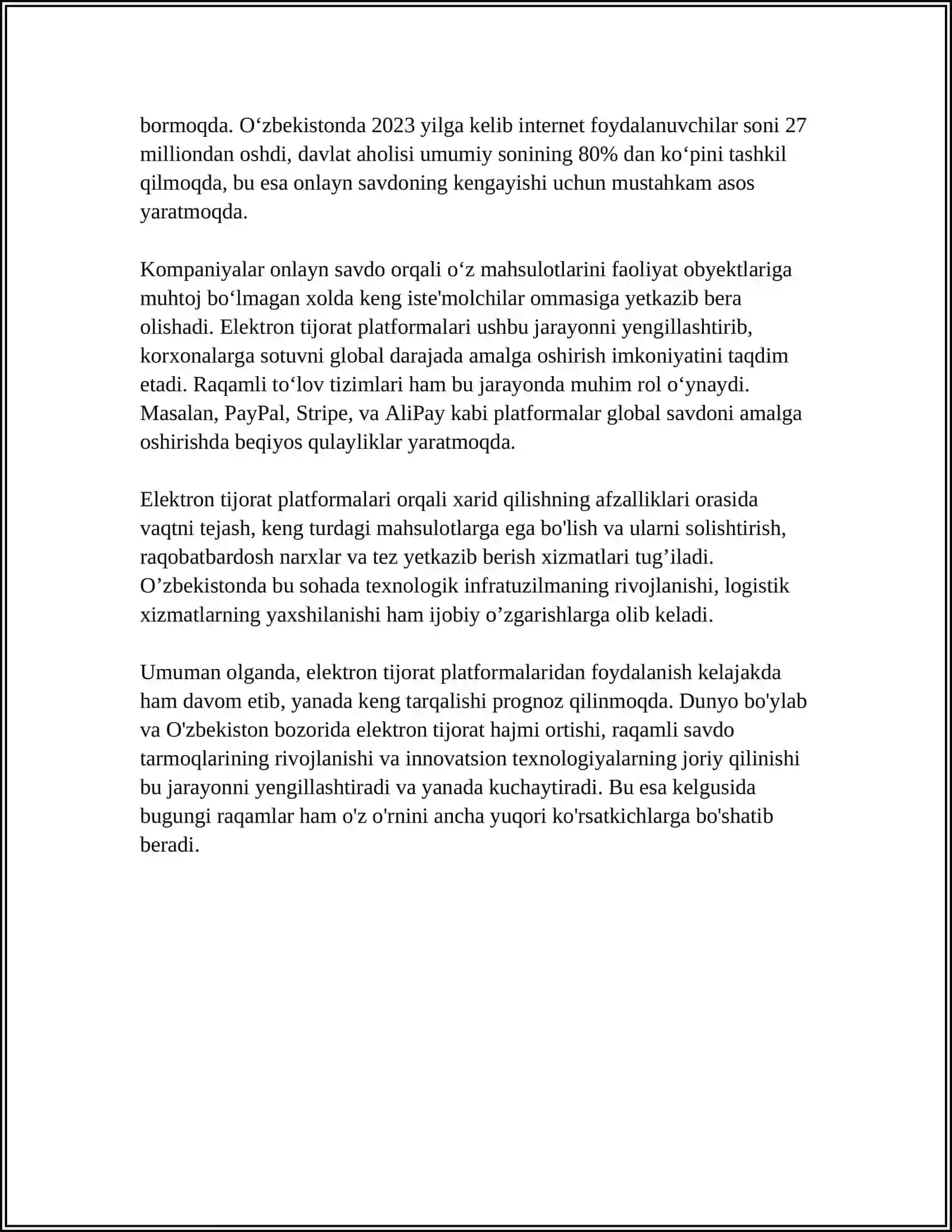 ELEKTRON TIJORAT TIZIMLARIDAN FOYDALANISH 4