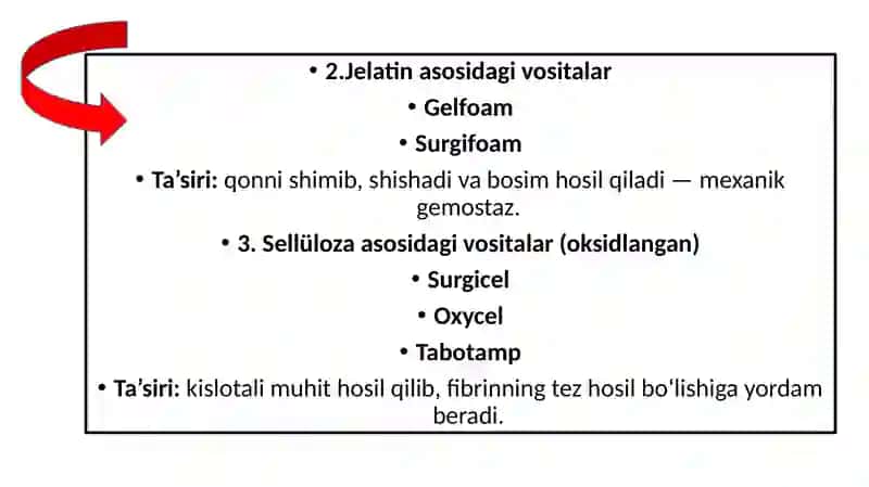 Mahalliy  gemostaz  uchun  zamonaviy dori  vositalar.  Qon  o‘rnini  bosuvchi  suyuqliklar 4