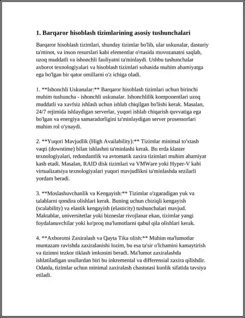 Barqaror hisoblash tizimlari 4