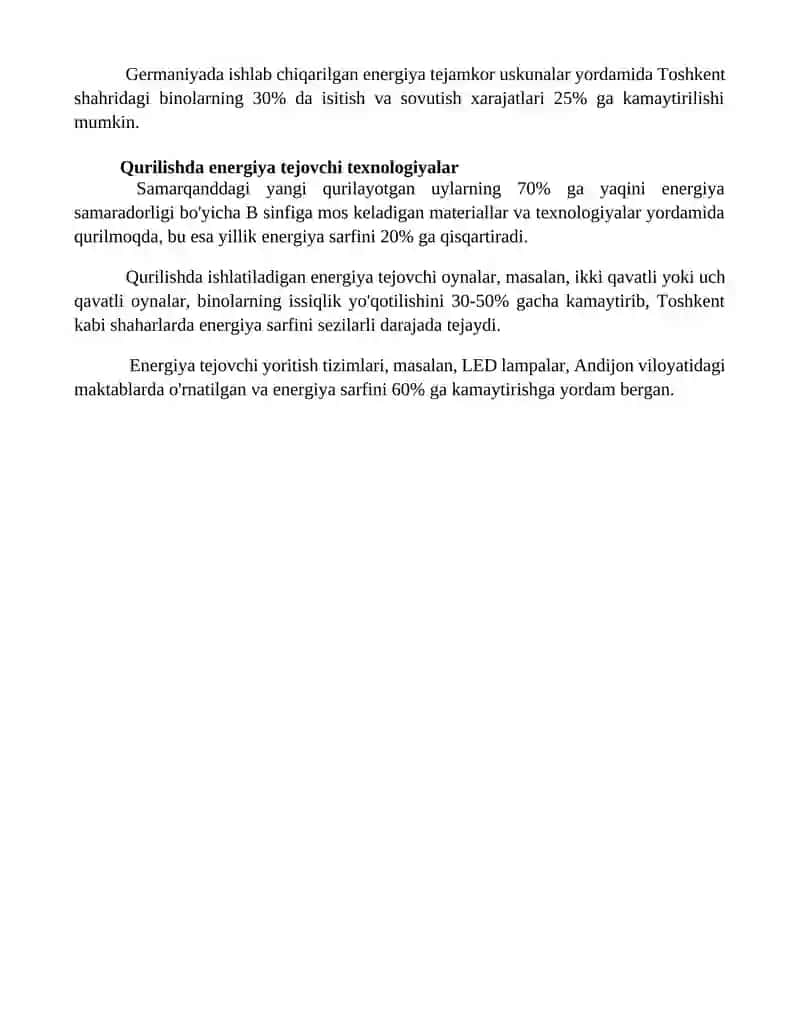 Energiya tejamkor texnologiyalarni joriy etish 4