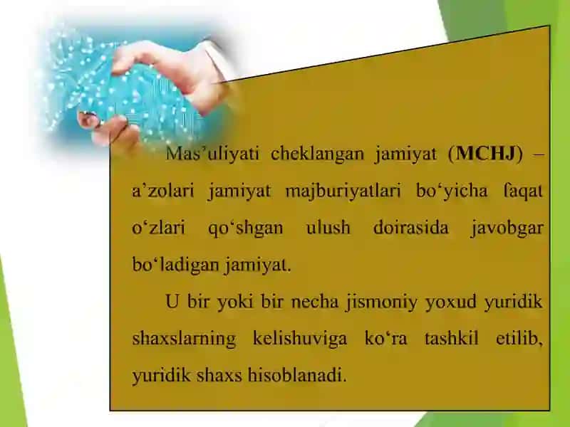 Mas'uliyati cheklangan jamiyatlarning tashkiliy-iqtisodiy asoslari 4