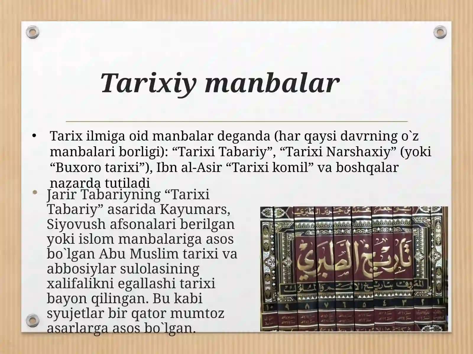 O'zbek adabiyoti tarixi fanidan mustaqil ish uchun slayd 4