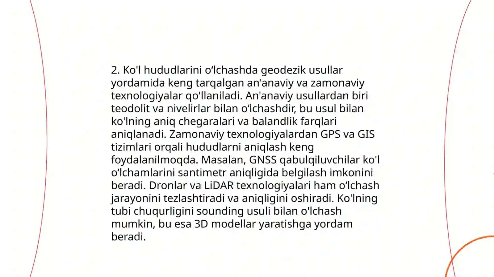 Suv xavzalari, ko‘l, dengizlarni planga olishda bajariladigan topografik geodezik ishlarni tashkil yetish xususiyatlari va texnologik tarkibi 4