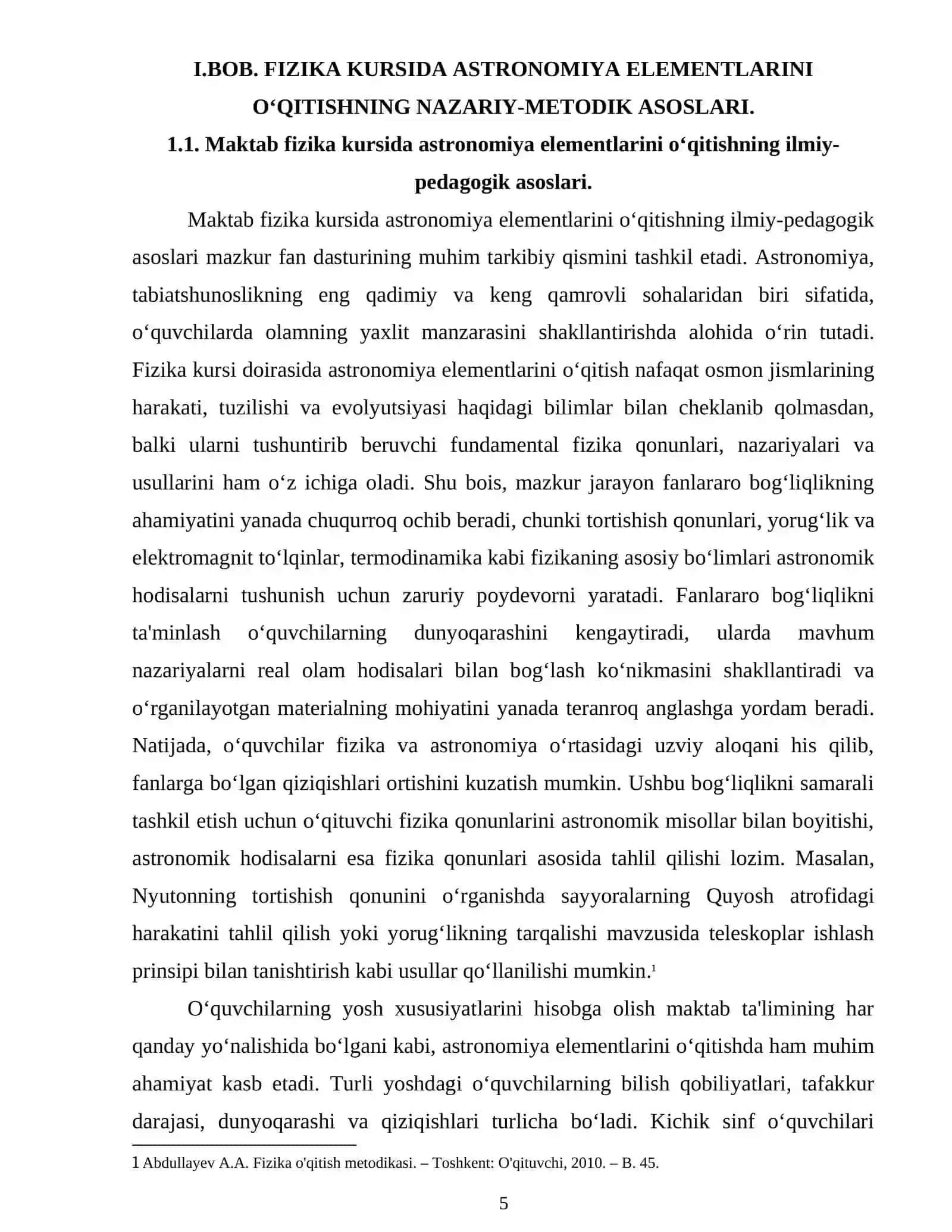 MAKTAB FIZIKA KURSIDA ASTRONOMIYA ELEMENTLARINI O‘QITISHNING NAZARIY-METODIK ASOSLARI 4