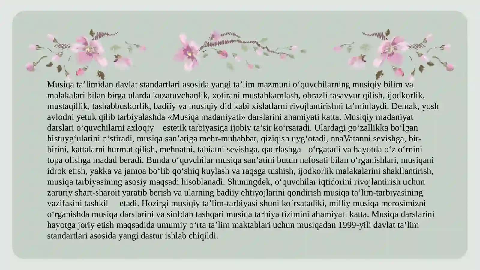 UMUMTA’LIM MAKTABLARIDA MUSIQA TA’LIMI VA TARBIYASINING RIVOJLANISHI 4