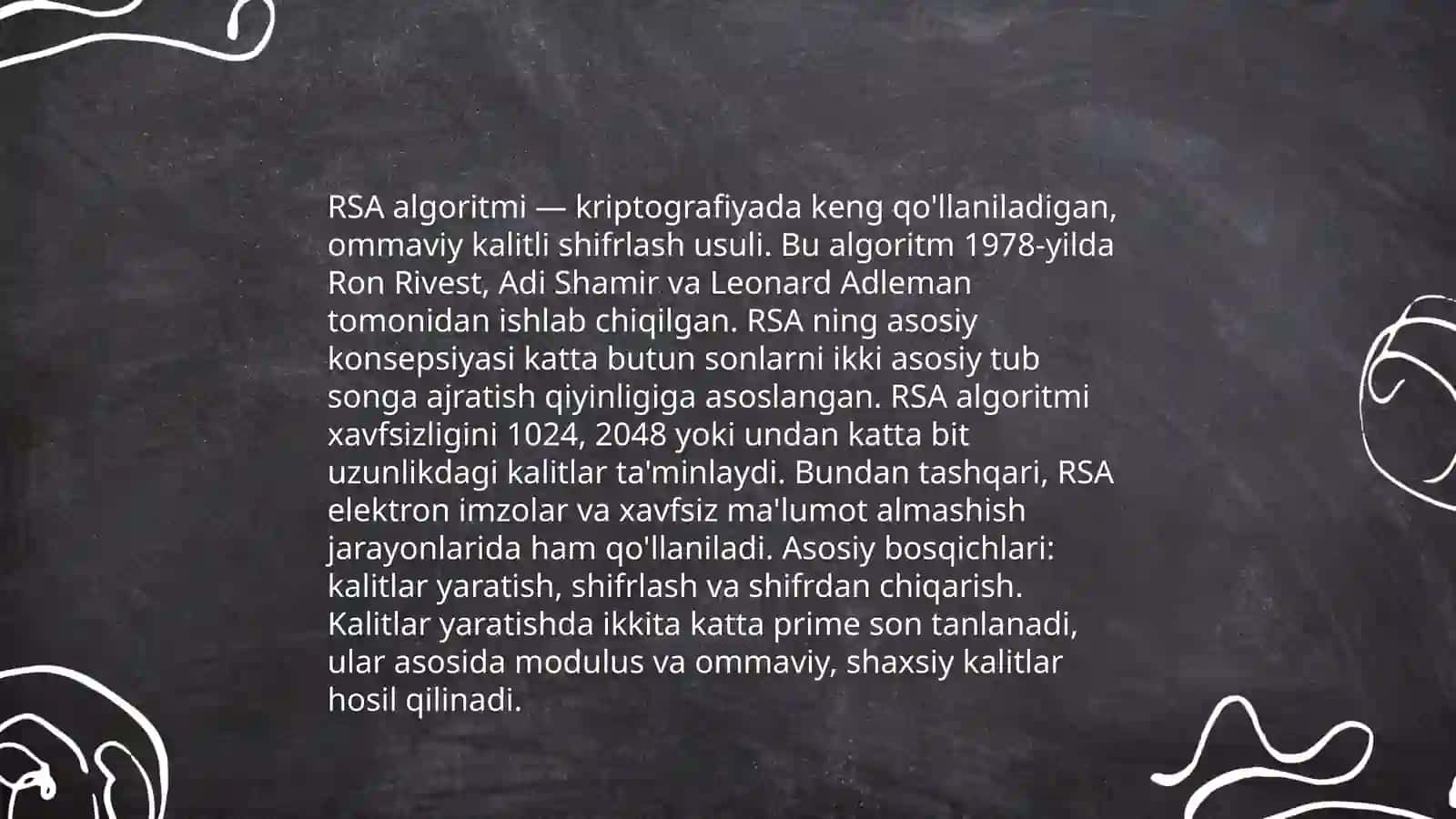 Ochiq kalitli shifrlash algoritmlari 4