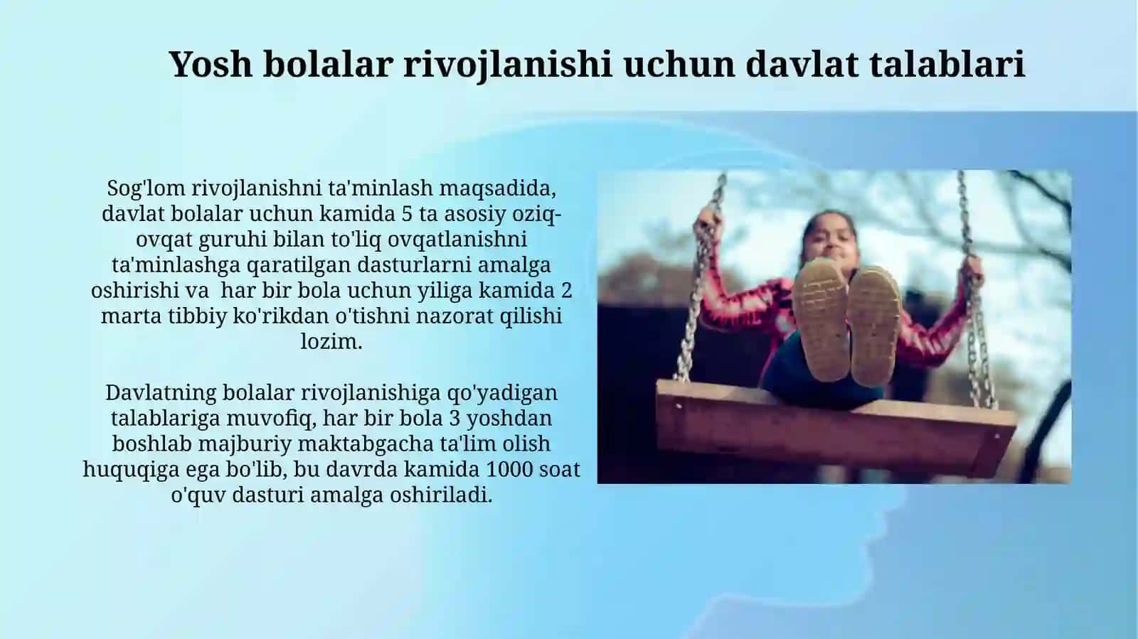Yosh bolalar rivojlanishiga qoʻyiladigan davlat talablari 4