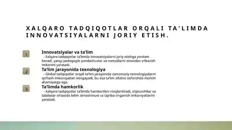Xalqaro tadqiqotlar va Oʻzbekiston taʼlim tizimi 4