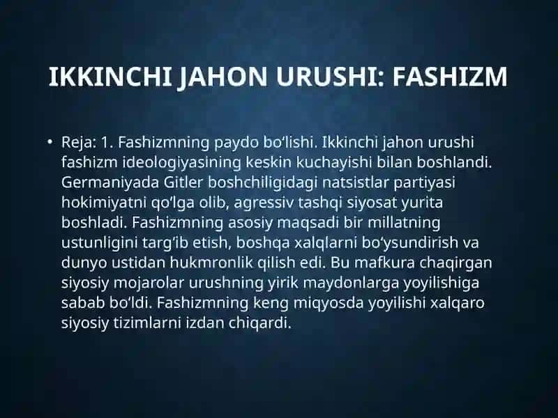 Ikkinchi jahon urushi: Fashizm 4