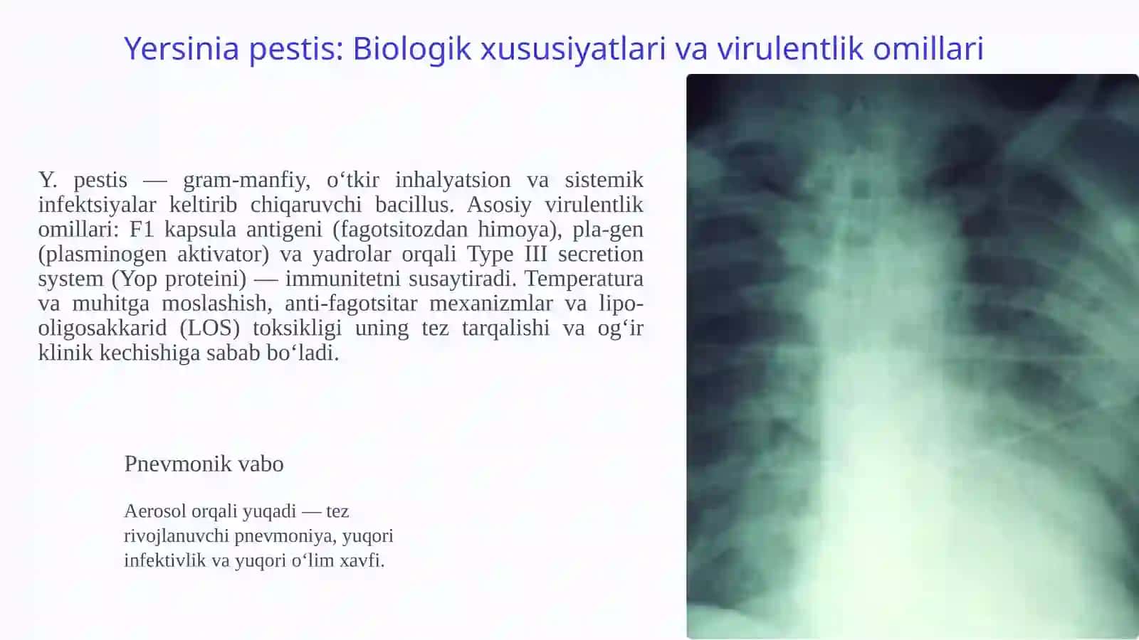 Yersinia pestis va Francisella tularensis: Keltirib chiqqan kasalliklar patogenez va laborator tashxisi 4