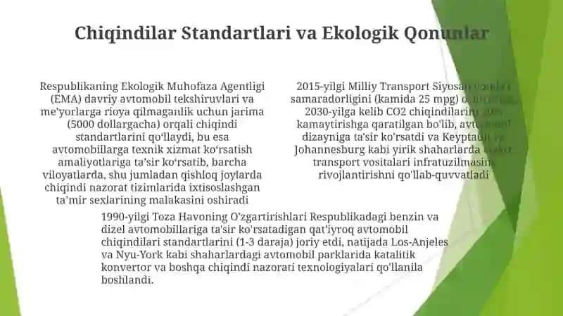 Avtomobilsozlik tarmoq qoidalari 4