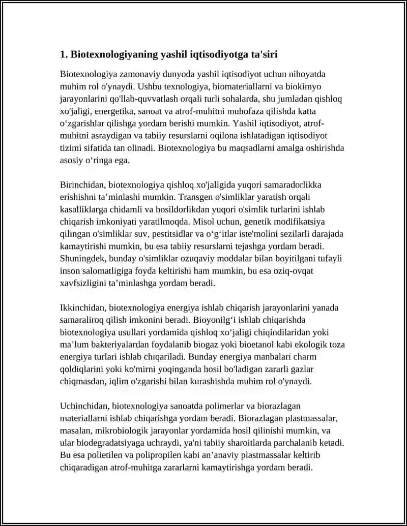 BIOTEXNOLOGIYA VA YANGI MATERIALLAR YASHIL IQTISODIYOTDA 4