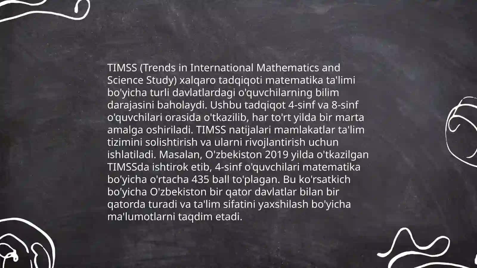 TIMSS xalqaro baholash dasturi 4