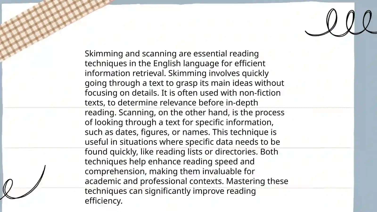 The techniques to improve listening and reading skills 4