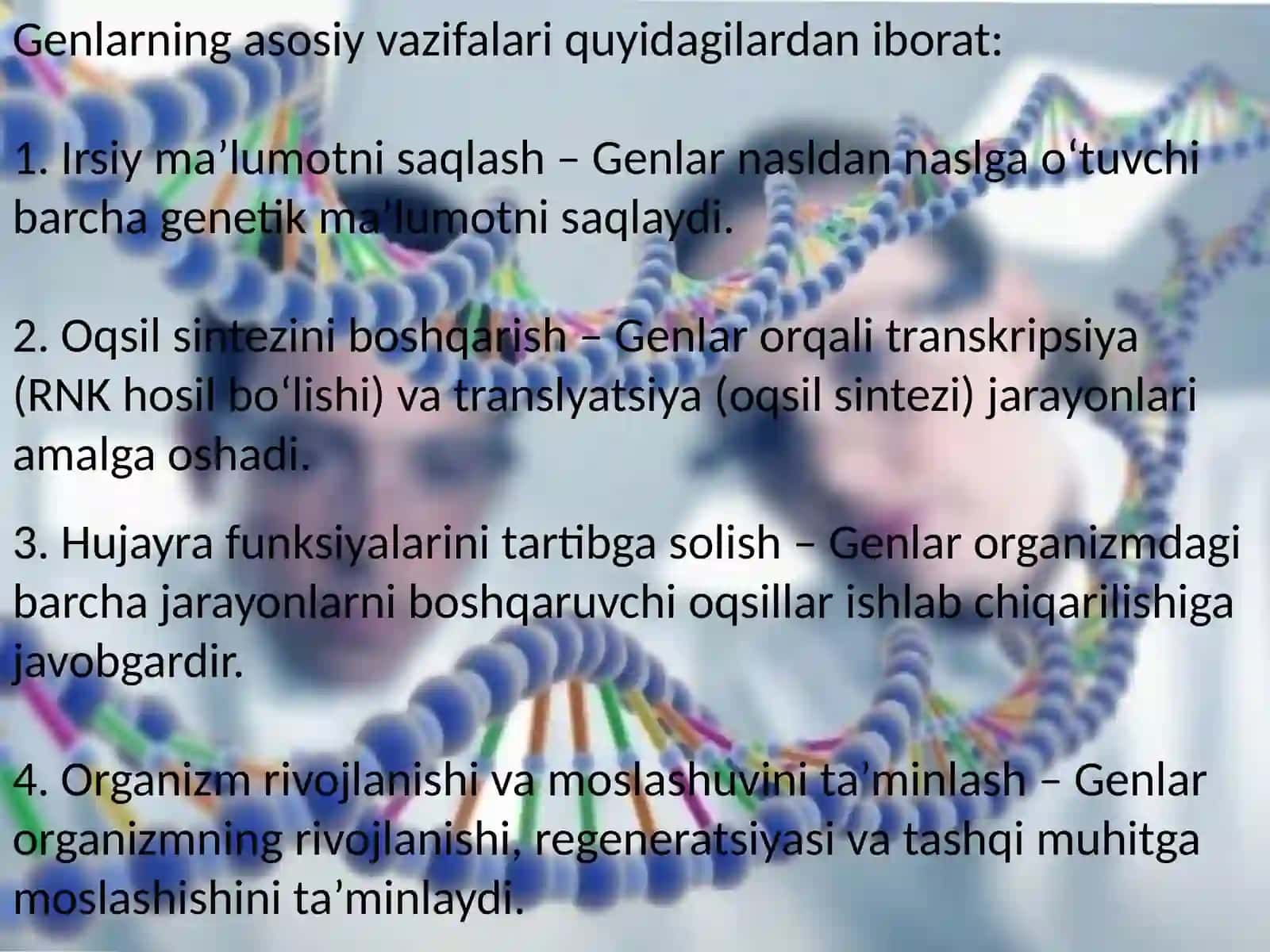 Insondagentuzilishivavazifalari.Monogenkasalliklar.Aminokislatalarvauglevodlaralmashinuvibuzilishibilankechuvchikasalliklar 4