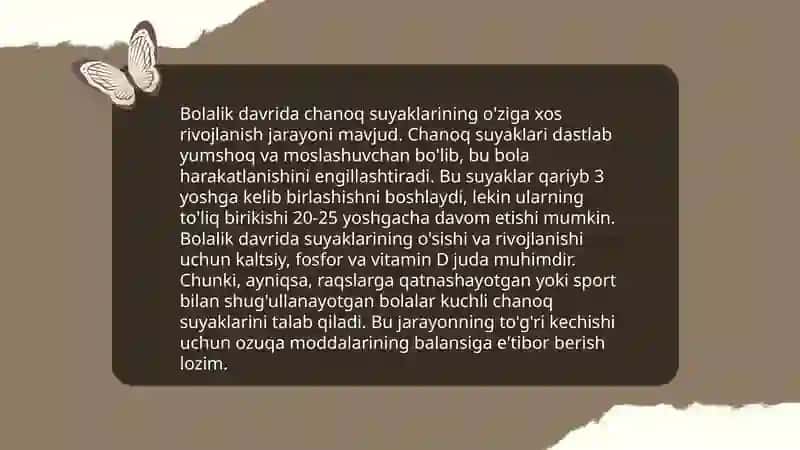 Chanoq va oyoq suyaklarining yoshga nisbatan xusisiyatlari 4