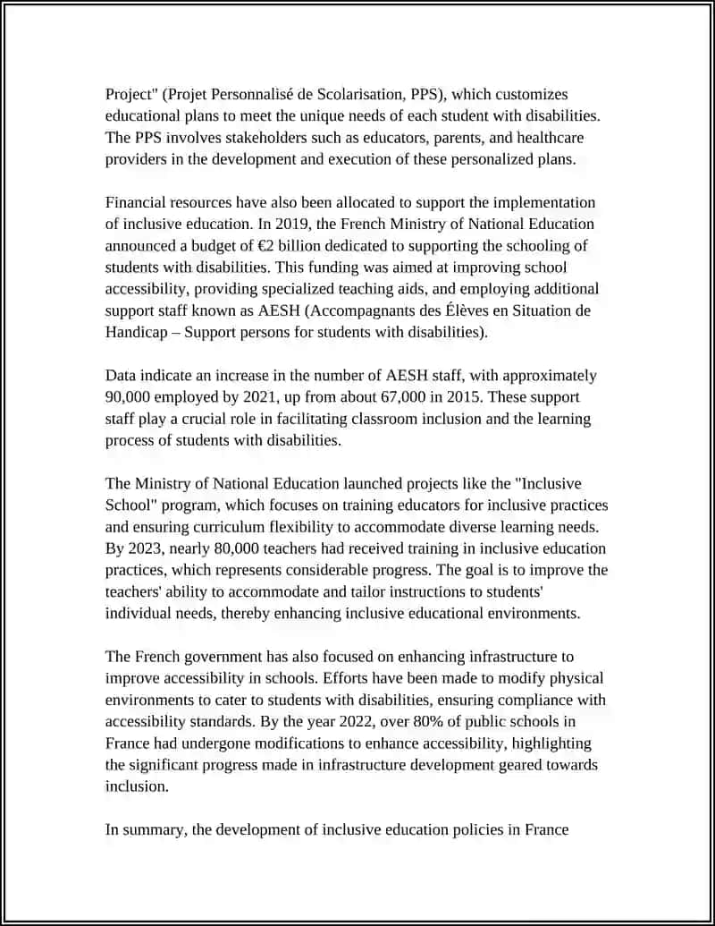 Development of Inclusive Education Policies in France 4