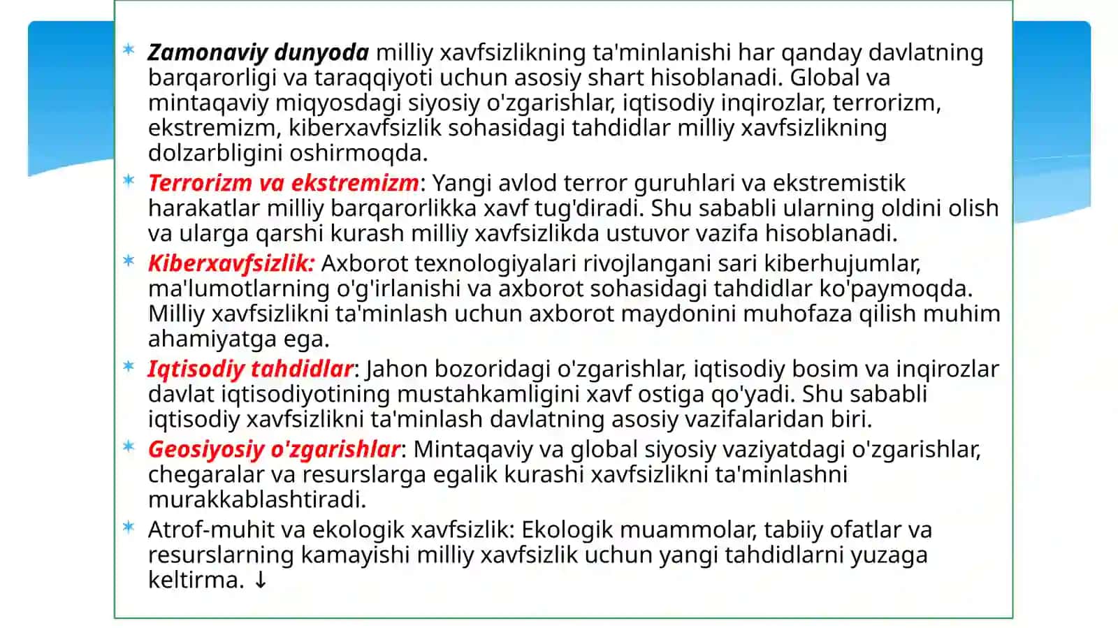 Milliy Xavfsizlik va Diplomatiya 4