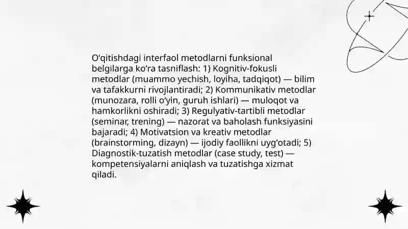 Oʻqitishda interfaol metodlar klassifikatsiyasi 4