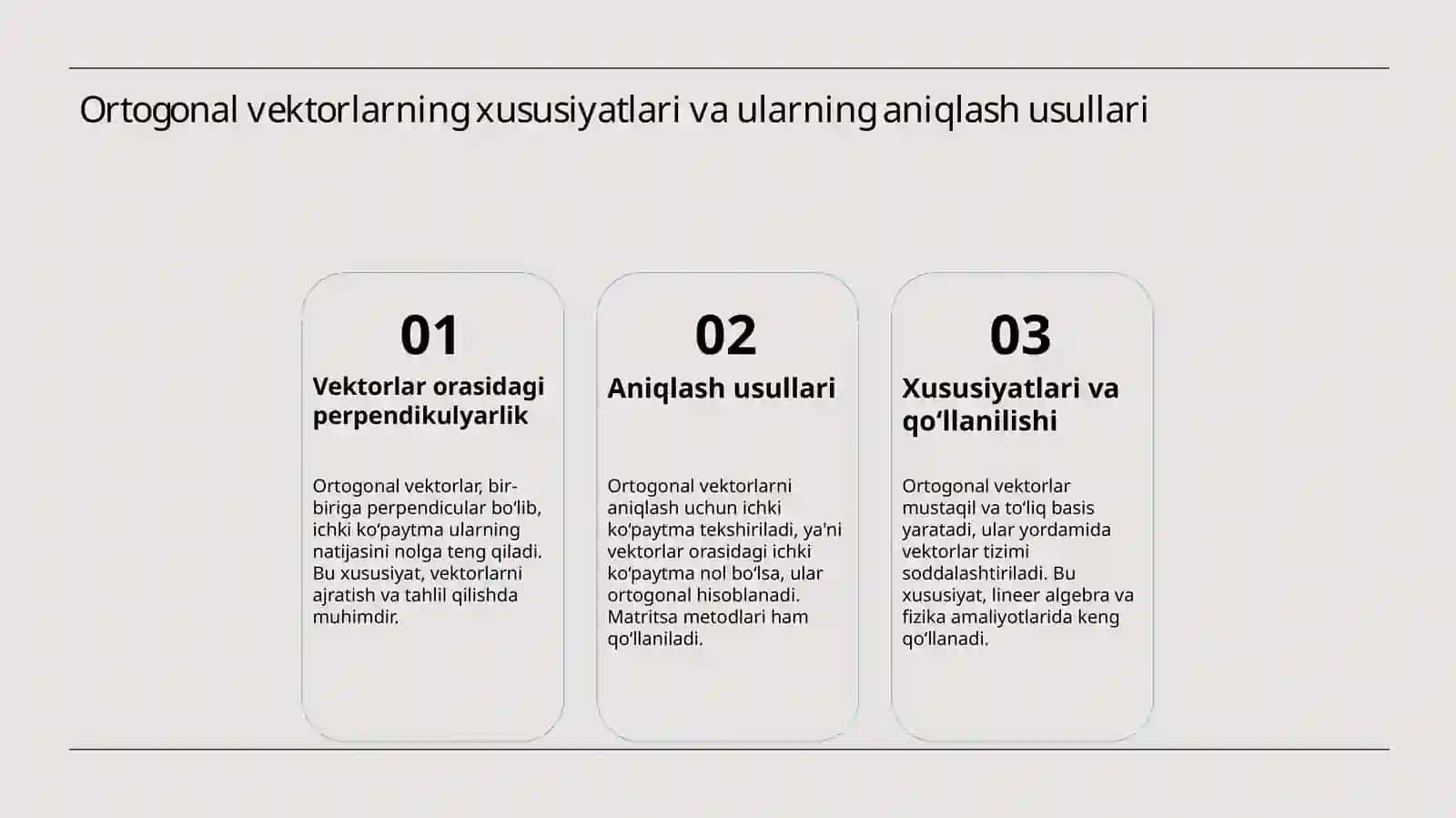 Ortogonal va ortonormal vektorlar sistemasi 4