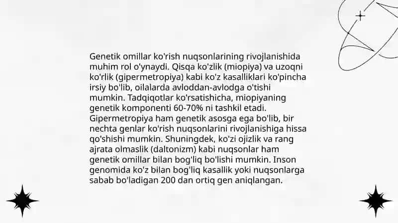 Ko'rish nuqsonlarining etiologiyasi FSMU metodi yordamida yoritish 4