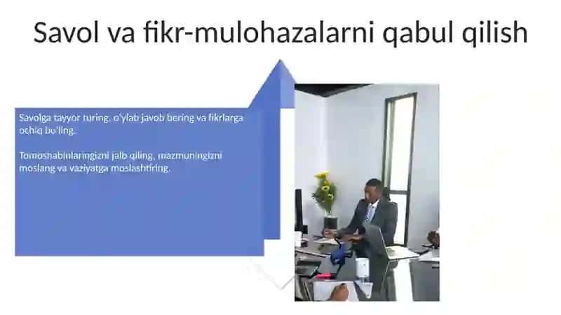 Taqdimot tayyorlash va taqdim etish usullari 4